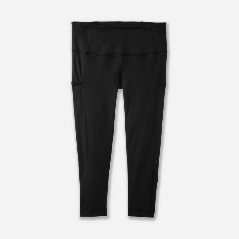 Brooks Method 1/2 Crop Womens Running Leggings - Black - Philippines (694178JOX)